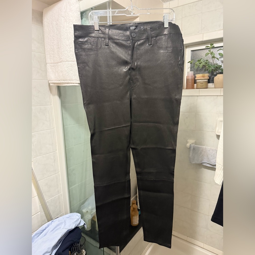 Hudson Black Leather Pants